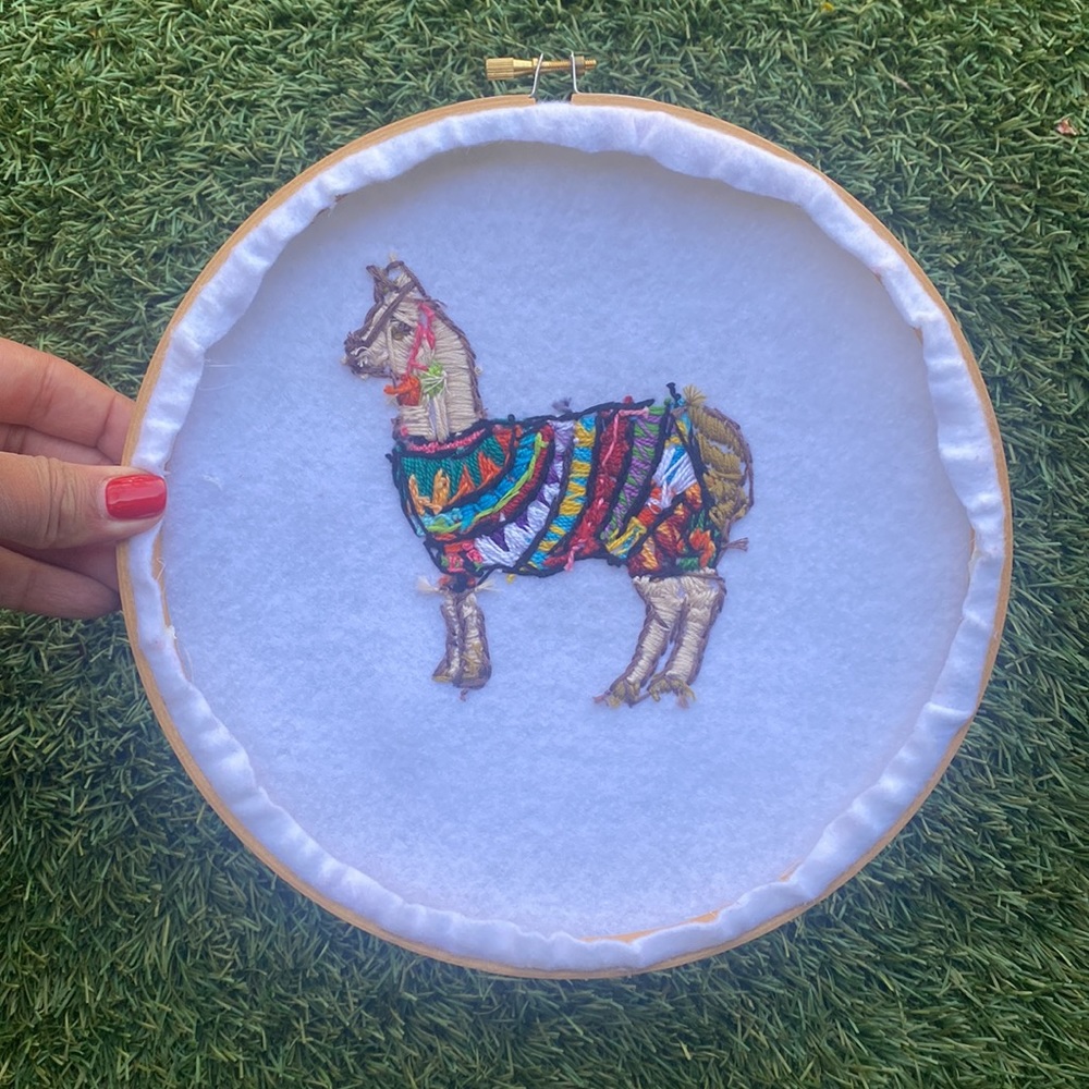 Hand Embroidered Llama - Picture 6 of 8
